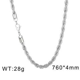 Personalized trend Fried Dough Twists chain necklace fashionable steel twisted rope chain